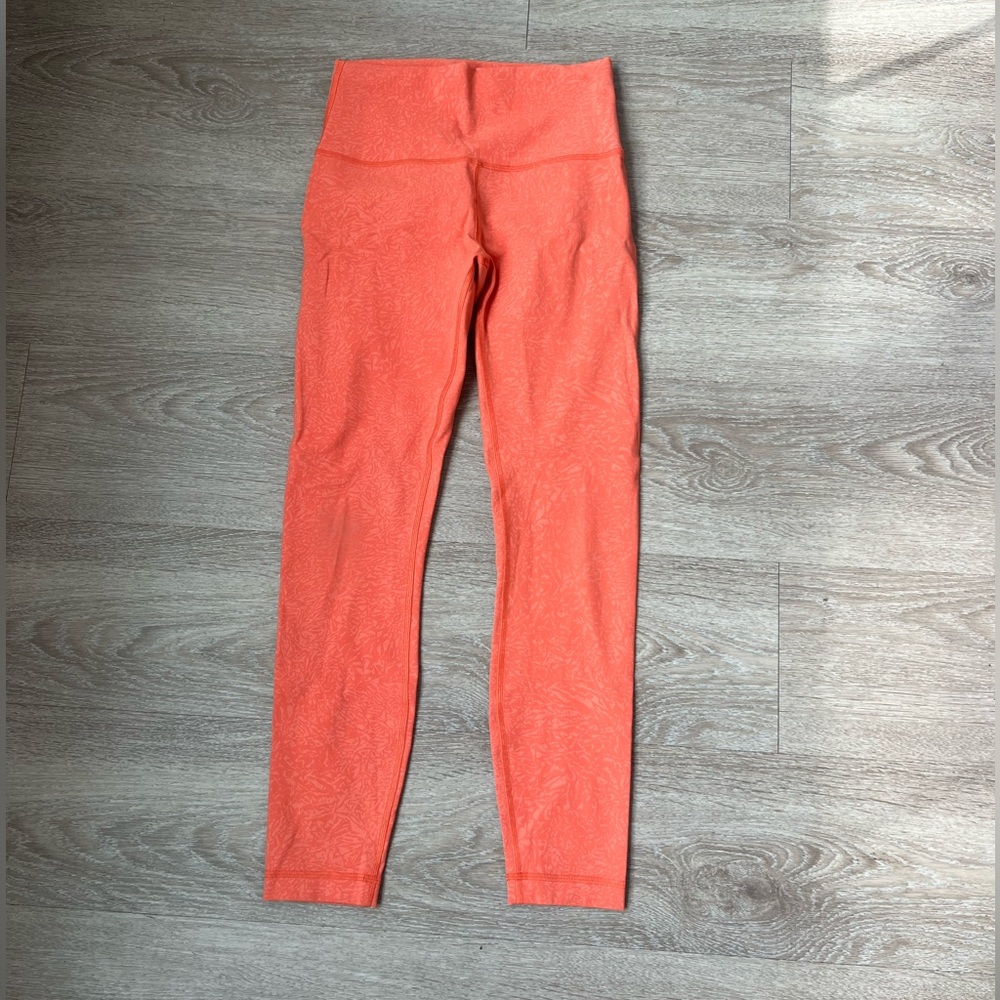 Lululemon Wunder Train 25 inch orange Leggings